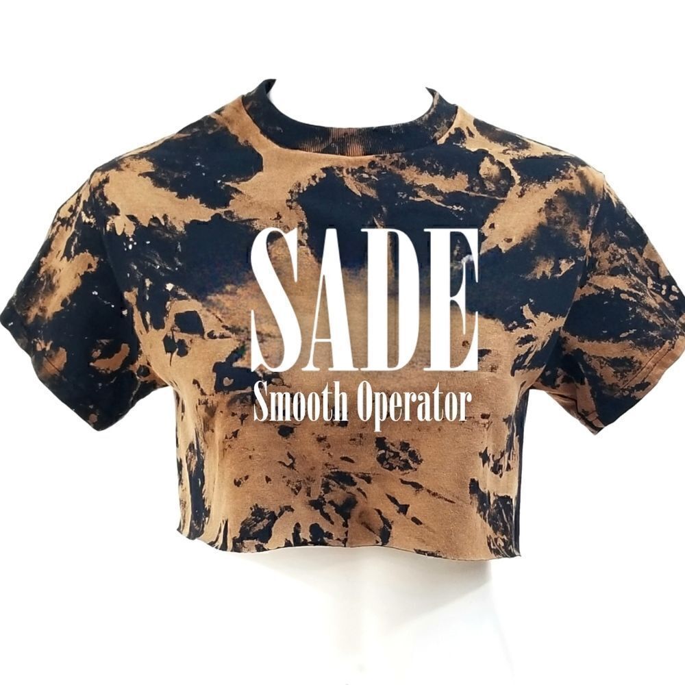 SADE Smooth Operator Acid Washed Cropped Crop Top Band Tee Rock Tee R&B Soul Rap